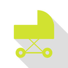 Pram sign illustration. Pear icon with flat style shadow path.