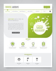 Eco Clean Modern Website Interface Template, Vector Illustration.