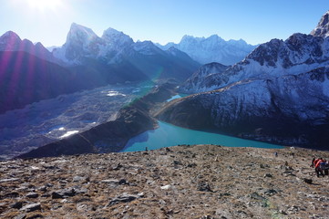 Gokyo Lakes with the Moraine to the left.