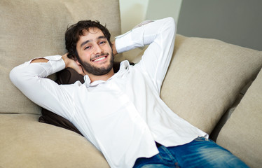 Man relaxing on the couch