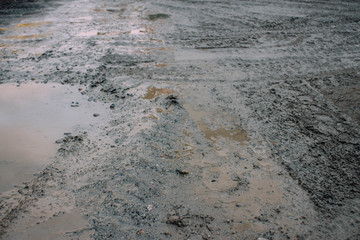 Mud and water