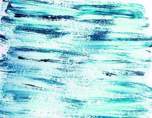 Background of turquoise blue strokes of paint