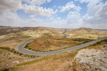 Road through the Negev Desert in Israel