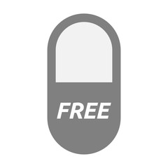 Isolated pill with    the text  FREE