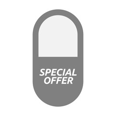 Isolated pill with      the text SPECIAL OFFER