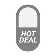 Isolated pill with    the text HOT DEAL