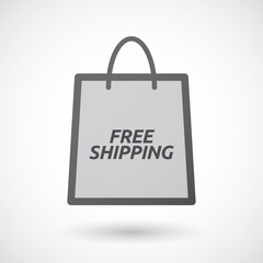 Isolated shopping bag with    the text FREE SHIPPING