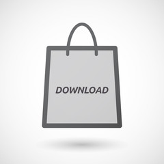 Isolated shopping bag with    the text DOWNLOAD