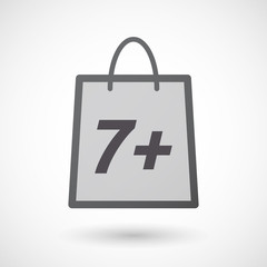 Isolated shopping bag with    the text 7+