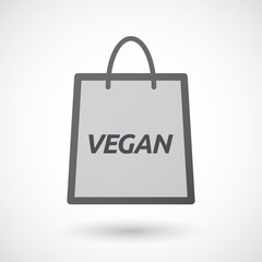 Isolated shopping bag with    the text VEGAN