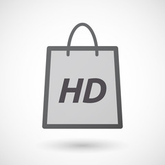 Isolated shopping bag with    the text HD