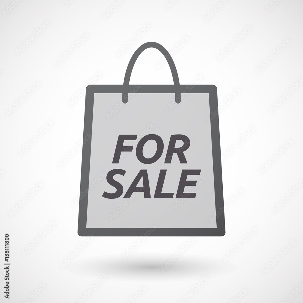 Poster isolated shopping bag with the text for sale