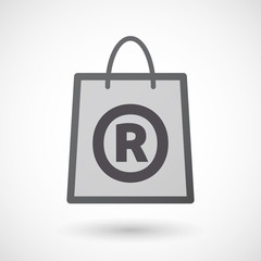 Isolated shopping bag with    the registered trademark symbol