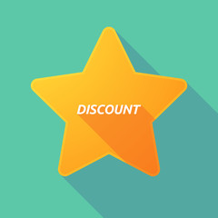 Long shadow star with    the text DISCOUNT