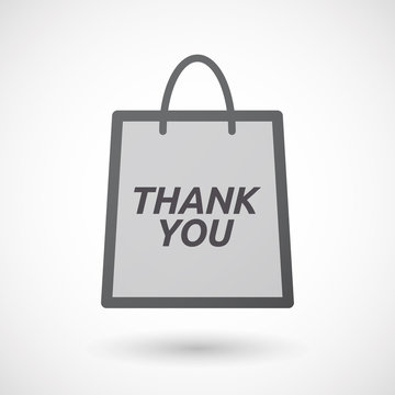 Isolated shopping bag with    the text THANK YOU