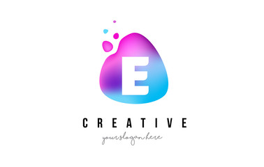 E Letter Dots Logo Design with Oval Shape.