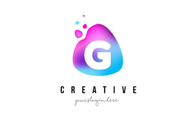 G Letter Dots Logo Design with Oval Shape.