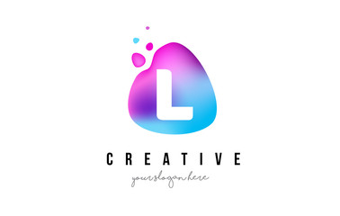 L Letter Dots Logo Design with Oval Shape.