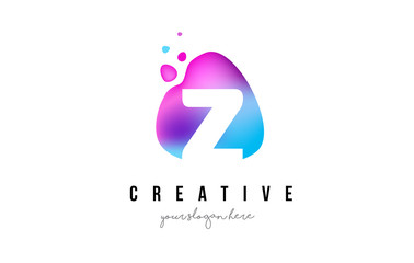 Z Letter Dots Logo Design with Oval Shape.