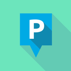 Long shadow tooltip with    the letter P