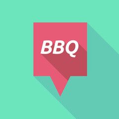 Long shadow tooltip with    the text BBQ