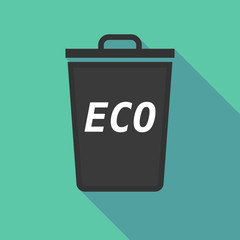 Long shadow trash can with    the text ECO