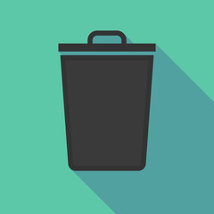 Long shadow trash can