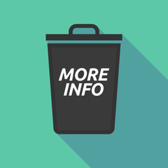 Long shadow trash can with    the text MORE INFO