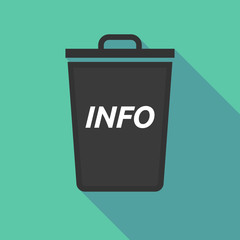 Long shadow trash can with    the text INFO