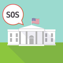 The White House with    the text SOS