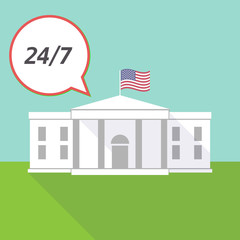 The White House with    the text 24/7