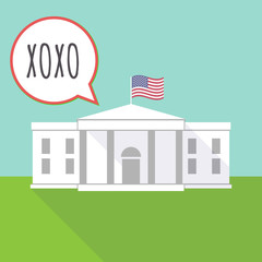 The White House with    the text XOXO