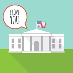 Fototapeta premium The White House with the text I LOVE YOU