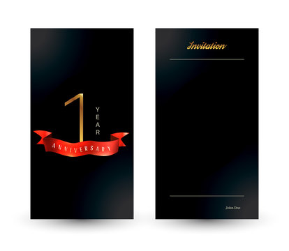 1st anniversary decorated greeting card template.