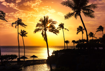 Fototapeta na wymiar Maui sunset