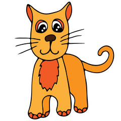 Obraz premium Cute orange cat isolated on the white background