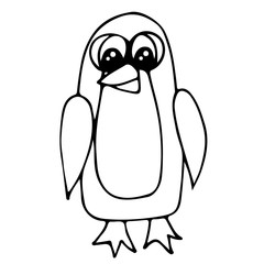 Cute penguin isolated on the white background