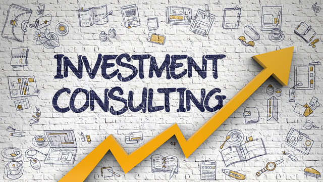 Investment Consulting Drawn on White Wall. 