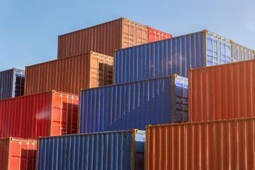 colorful plain shipping containers