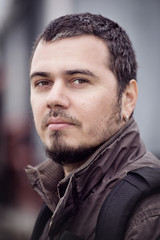 Fototapeta premium Portrait of a man on a walk