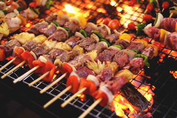 Bar-B-Q,Barbeque Grill ,barbecue,Street Food in thailand