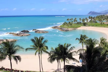 Fototapeten Blick auf das Ko Olina Beach Resort und die Lagune von Naia, Oahu, Hawaii, USA © BeeRu