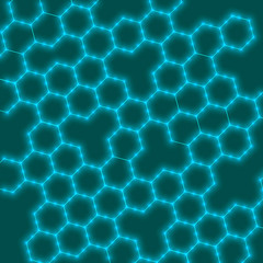 The structure of DNA molecules and neurons. Genetic and chemical compounds. Medicine, science and technology concept. Geometric