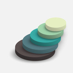 3D layers circles steps with the goal