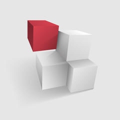 3D cubes vector concept