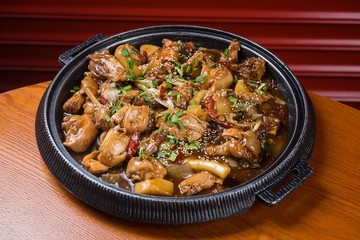 jjim dak. Braised Spicy Chicken with Vegetables.