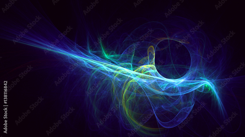 Wall mural 3d rendering abstract fractal light background