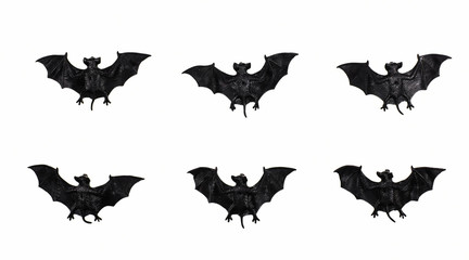 Bats made of plastic isolated on white background.Halloween holiday concept.
