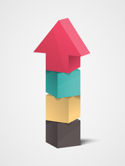 arrow consists of parts up vector business template blank chart