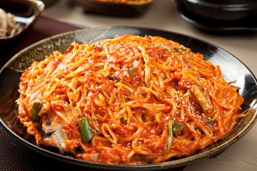 dongtae jjim. Braised Pollack.
